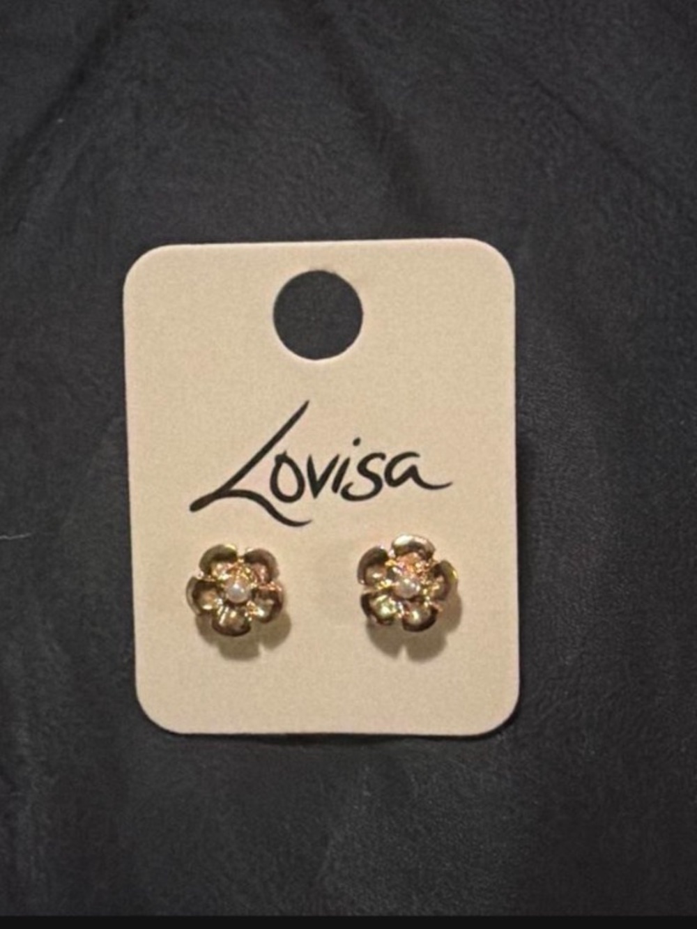 Gold Floral Stud Earrings - Gold
